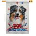 Patriotic Australian Shepherd Animals Dog 28 x 40 in. Double-Sided Decorative Vertical House Flag for Decoration Banner Garden Yard Gift