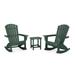 POLYWOOD Nautical Curveback 3-Piece Adirondack Rocking Chair Set in Green