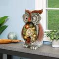 Owl Statue With Solar Light Outdoor Decor For Garden Patio Yard Resin Owl Figurine Art Decoration Lawn Ornaments