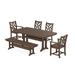 POLYWOOD Chippendale 6-Piece Dining Set with Trestle Legs in Mahogany