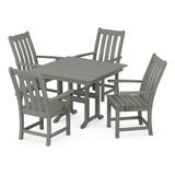 POLYWOOD Vineyard 5-Piece Farmhouse Dining Set in Slate Grey