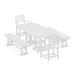 POLYWOOD La Casa Cafe 5-Piece Dining Set with Benches in White