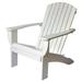 Riverstone Solid Cedar Adirondack Extra Wide Chair with build in bottle opener & matching folding table - White