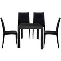 Mace Mid-Century Outdoor Dining Set Black - 5 Piece