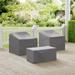 3 Piece Furniture Cover Set With 2 Chairs & Coffee Table - Gray