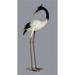 AI-GG9517-Q02 Standing Heron Looking Backwards Metal Garden Sculpture Black & White - Set of 2