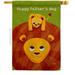 Fathers Day Lion Family Father 28 x 40 in. Double-Sided Decorative Vertical House Flags for Decoration Banner Garden Yard Gift