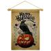 Crow & Pumpkin Falltime Halloween 13 x 18.5. in. Double-Sided Decorative Horizontal House Garden Flag Set for Decoration Banner Yard Gift