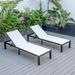 13.2 x 25 x 78.5 in. Marlin Patio Chaise Lounge Chair with Black Aluminum Frame White - Set of 2