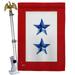 28 x 40 in. 2 Blue Stars House Flag Set Armed Forces Military Service Double-Sided Decorative Vertical Flags & Decoration Banner Garden Yard Gift