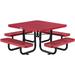 46 in. Childs Square Outdoor Steel & Expanded Metal Picnic Table Red