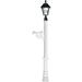 Mailbox Post System with Ornate Base & Bayview Solar Lamp & 3 Cast Plates - White