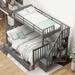 Twin-Over-Full Bunk Bed Storage Bed Frame with Stairway, Drawer, Storage and Guard Rail for Bedroom, Dorm, for Adults