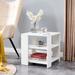 Square side table,simple style design,3-tier end table,wood living room nightstand,bedroom,easy assembly,1-pack,