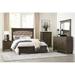 Chantalle 3 Piece Brown Modern Fabric Upholstered Tufted Panel Bedroom Set