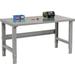 Adjustable Height Workbench with C-Channel Leg Steel Square Edge - Gray - 60 x 36 in.