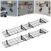 2x Garage Wall Shelving with Hooks Wall Mount Tool Organizer Storage Rack Adjustable Black