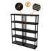 Gracious Living 5 Shelf Knect-A-Shelf Ventilated Heavy Duty Storage Unit 18 x 36 x 72 Organizer System for Home Garage Basement & Laundry Black