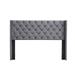 Queen Button Tufted-Upholstered Bed with Wings Design
