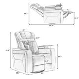 PU Leather Power Recliner 270 Degree Swivel Home Theater Recliner w/USB Port Power Recliner Sofa w/Cup Holder