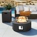 COSIEST 3-Piece Outdoor Round Fire Pit with Tank Cover, Wind Guard