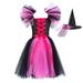 ZRBYWB Toddler Kids Baby Girl Dress Magnificent Witch Black Gown With Hat Fancy Tutu Dress Up Party Tulle Dresses