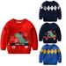 Esaierr Kids Baby Boys Knit Sweaters Top 2-8Y Autumn Winter Sweatshirt Toddler Warm Crew Neck Long Sleeve Dinosaur Print Sweaters Tops