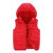 ZMHEGW Toddler Coats Child Kids Baby Boys Girls Sleeveless Winter Solid Hooded Vest Outer Outwear Outfits Clothes Children Jackets