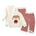 Godderr Newborn Baby Girls Sweater Set Kids Knit Top and Striped Pant Set Toddler 2 Piece Knit Clothes Outfit Set 9M-7Y Red Knitwear Set