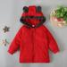 Shldybc Toddler Baby Boys Girls Hooded Jacket Fleece Hoodies Fashion Cute Solid Color Snowsuit Outerwear Zipper Bear Ear Hooded Jacket Coat( Red 18-24 Months )