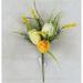 AI-FL7104-Q04 Green Cream & Yellow Tulips Pick Artificial Flower - Set of 4