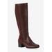 Extra Wide Width Women's Mix Medium Calf Boot by Ros Hommerson in Brown Leather Suede (Size 10 1/2 WW)