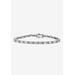 Women's Birthstone Silvertone Tennis Bracelet 7.5" by PalmBeach Jewelry in April