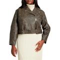 Plus Size Women's Patina Moto Jacket by ELOQUII in Brown (Size 18/20)