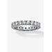 Women's 2 Tcw Round Cubic Zirconia Eternity Band In .925 Sterling Silver by PalmBeach Jewelry in Silver (Size 8)