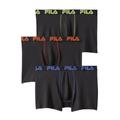 Men's Big & Tall Fila® 3-Pack Brushed Jersey No-Fly Boxer Brief by FILA in Black Trim Multi (Size 2XL)