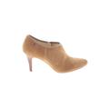 Calvin Klein Ankle Boots: Slip On Stiletto Casual Tan Print Shoes - Women's Size 8 - Almond Toe