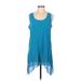 Slinky Brand Casual Dress - High/Low: Teal Dresses - Women's Size Medium