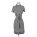 Max Studio Casual Dress - Shirtdress: Gray Jacquard Dresses - Women's Size X-Small