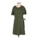 Madewell Casual Dress - A-Line Crew Neck Short sleeves: Green Print Dresses - Women's Size X-Small