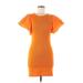 Zara Casual Dress - Mini: Orange Print Dresses - Women's Size Medium