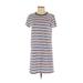 J.Crew Mercantile Casual Dress - Shift Crew Neck Short sleeves: Blue Print Dresses - Women's Size Small