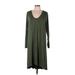 Gap Casual Dress - Midi Scoop Neck 3/4 sleeves: Green Print Dresses - Women's Size Large