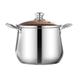 Large Deep Stainless Steel Cooking Stock Pot Casserole -24CM,Stockpot,Toughened Glass Lid Cook Stock Pot,Composite Bottom