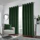 Enhanced Living Green Velvet, Supersoft, Blackout, Thermal Pair of Curtains with Eyelet Top - 100% Blackout, Energy Saving, Noise Reducing, Thermal Curtain 66 x 54 inch (168x137cm)