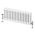 Utopia Horizontal Radiator Traditional 2 Panel Column Central Heating Living Room Hallway Bathroom Kitchen Radiator 300 x 1190mm - White