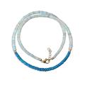 White & Blue Ethiopian Opal Beaded Necklace For Womens, Choker/Layering Necklace Jewelry, 3.5-4.5 mm Plain Rondelles Gemstone Necklace, Gift For Your Fiance by A&M Gems