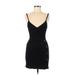 Sage the Label Casual Dress - Mini V Neck Sleeveless: Black Print Dresses - Women's Size Medium