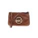 MICHAEL Michael Kors Leather Wristlet: Brown Graphic Bags