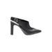 Vince Camuto Heels: Black Solid Shoes - Women's Size 10 - Almond Toe